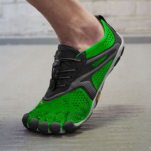 Vibram V-Run Green/Black Mens Running Shoes | India-407836